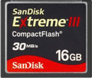 Sandisk Extreme III CompactFlash 16GB (SDCFX3-016G-E31)